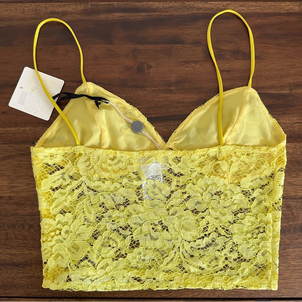 ViColo Yellow Lace Crop Top. Made in Italy. - Picture 5 of 5